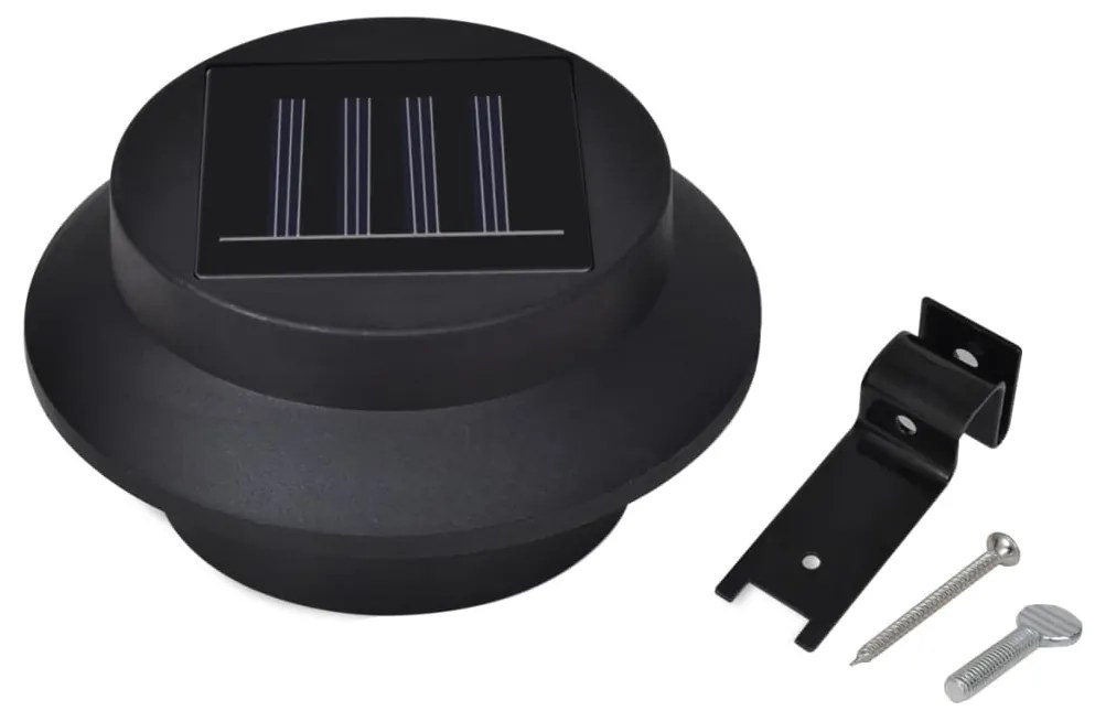 Candeeiros solares de exterior LED para vedações 12 pcs preto