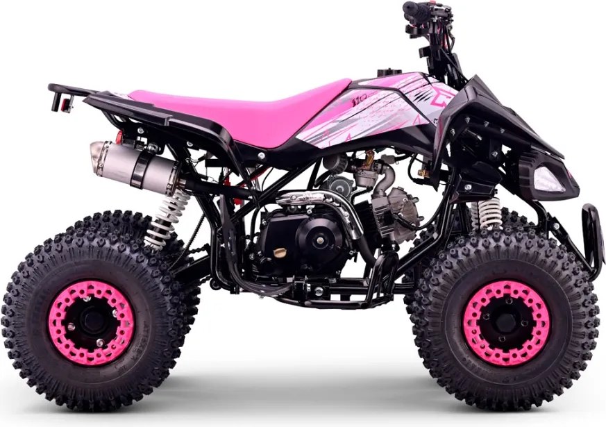 Mini moto 4 gasolina para crianças de 110cc Automática Roan Pantera R7 C/ Marcha atras e Limitador Rosa