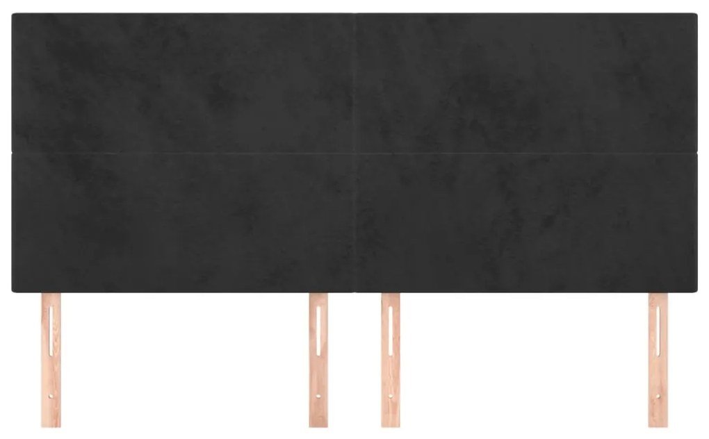Cabeceira de cama 4 pcs veludo 90x5x78/88 cm preto