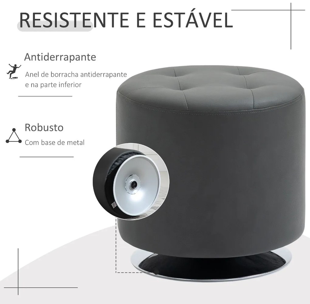 Pufe Hotis - Preto - Design Moderno