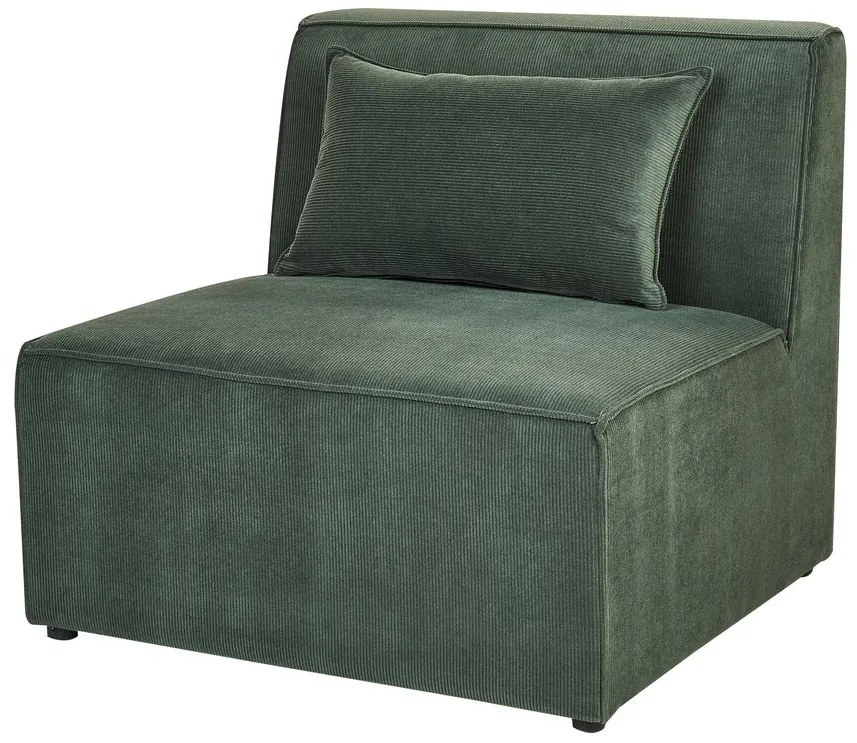 Sofá de canto 5 lugares com repousa-pés em bombazine verde escuro à esquerda LEMVIG Beliani