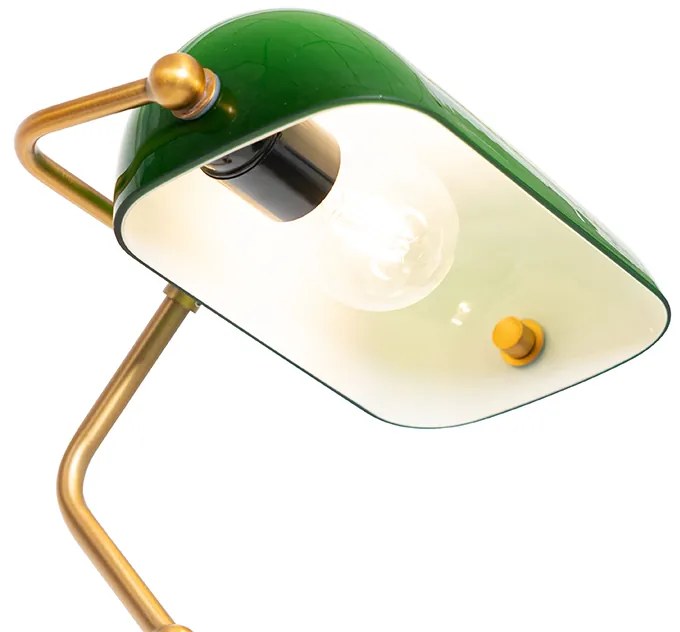 LED Candeeiro de pé inteligente Banker bronze com vidro verde incl. WiFi A60 - Banker