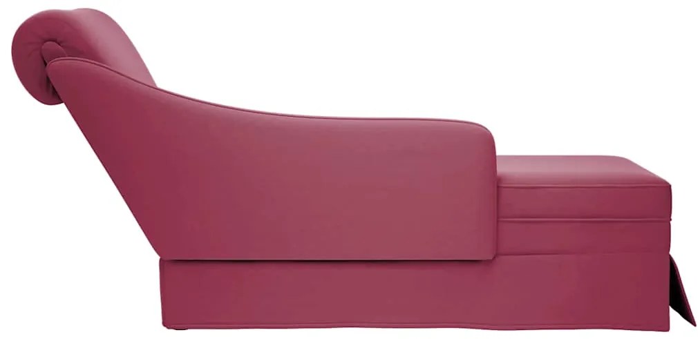 Chaise lounge c/ reforço/apoio de braços direito veludo