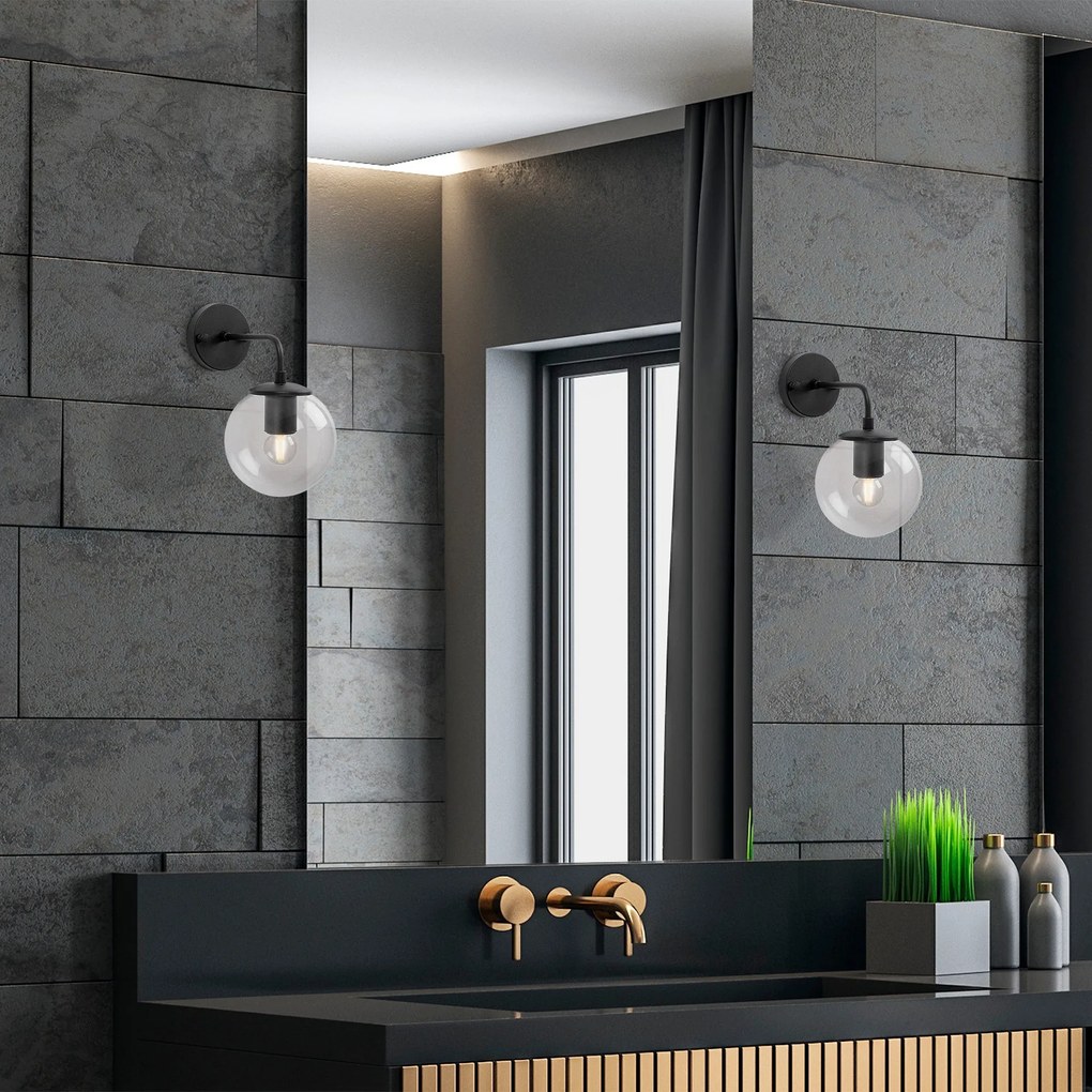 Candeeiro de Parede Viran – Preto – 15 x 27 x 25 cm