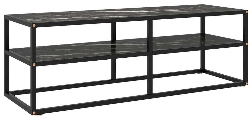 vidaXL Móvel de TV 120x40x40 cm vidro mármore preto