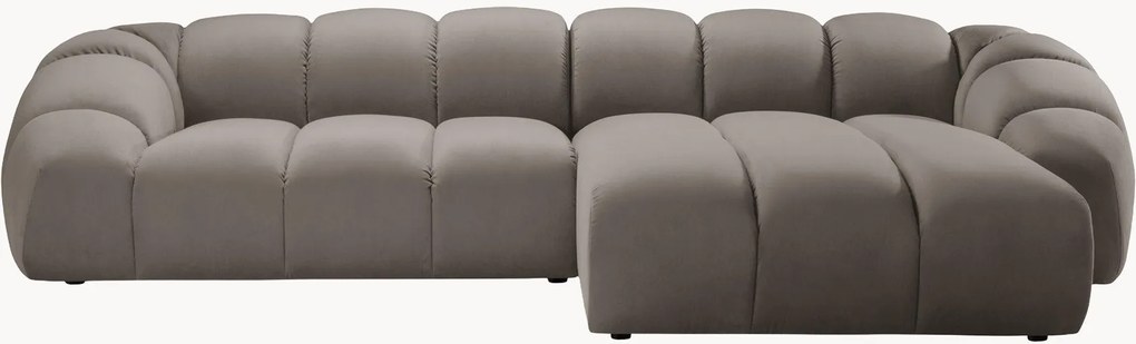 Sofá de canto em veludo Diana (4 lugares)