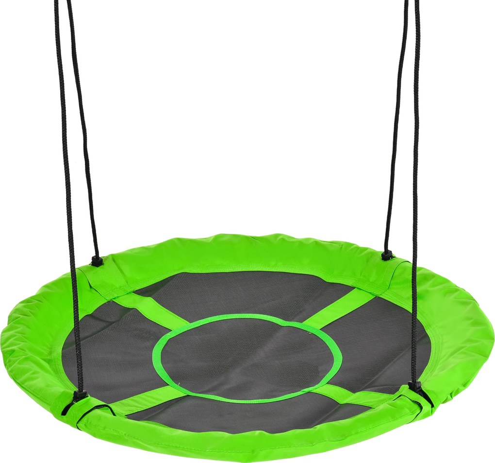 Baloiço redondo Ø 110 cm 4 argolas incluídas em metal com revestimento epóxi Oxford de alta densidade Verde