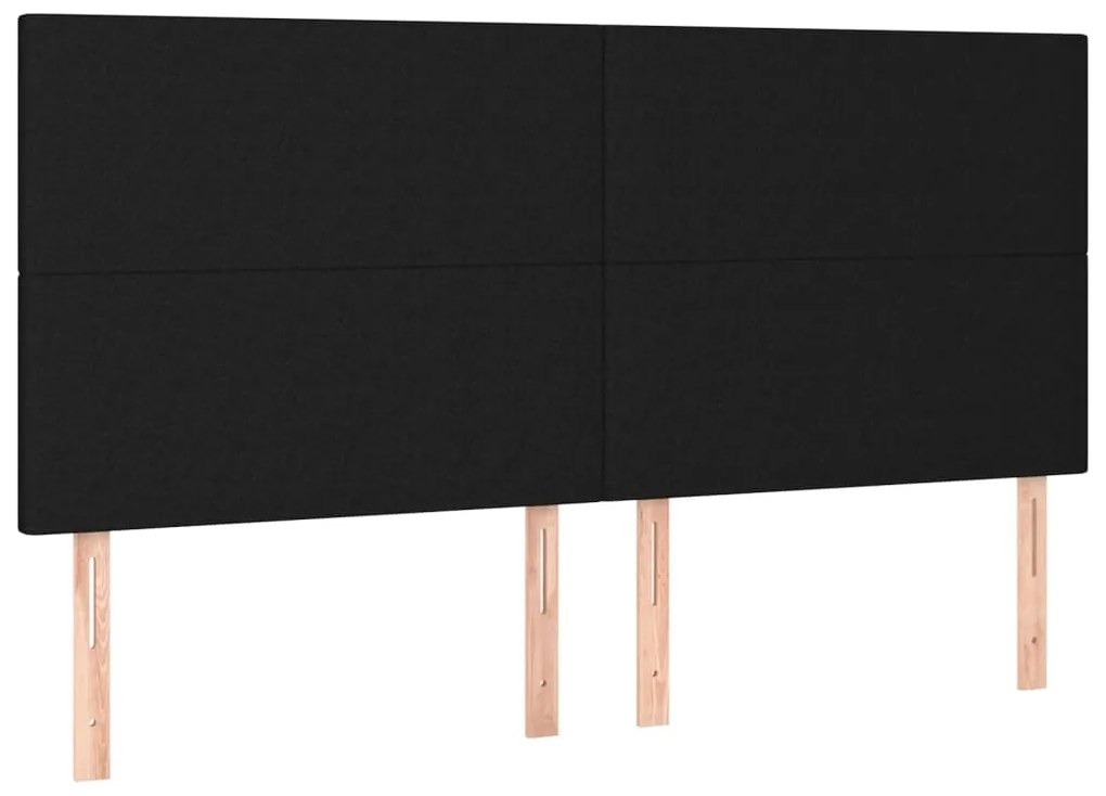 Estrutura de cama sem colchão 160x200 cm tecido preto