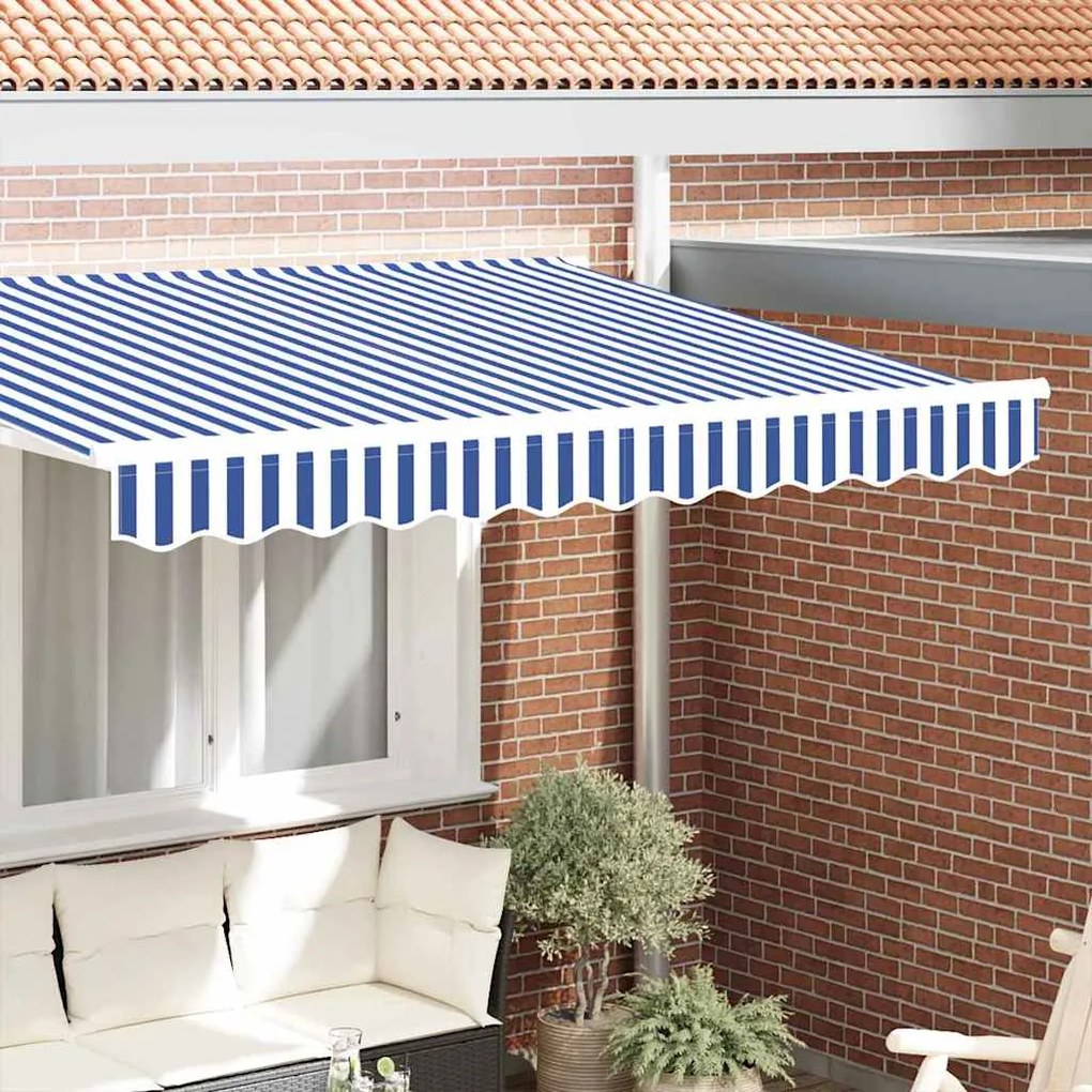 vidaXL Valance do Toldo para Estrutura de 2.5 m Azul e Branco 2.3x0.2 m