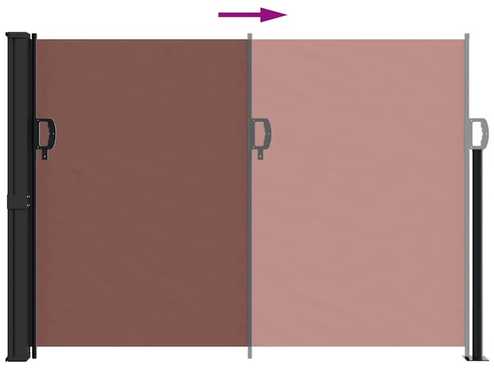 Toldo lateral retrátil 140x600 cm castanho