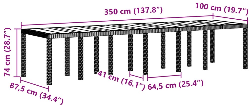 Conjunto de Jantar de 15 Peças para Jardim com Almofadas Cinza Claro P