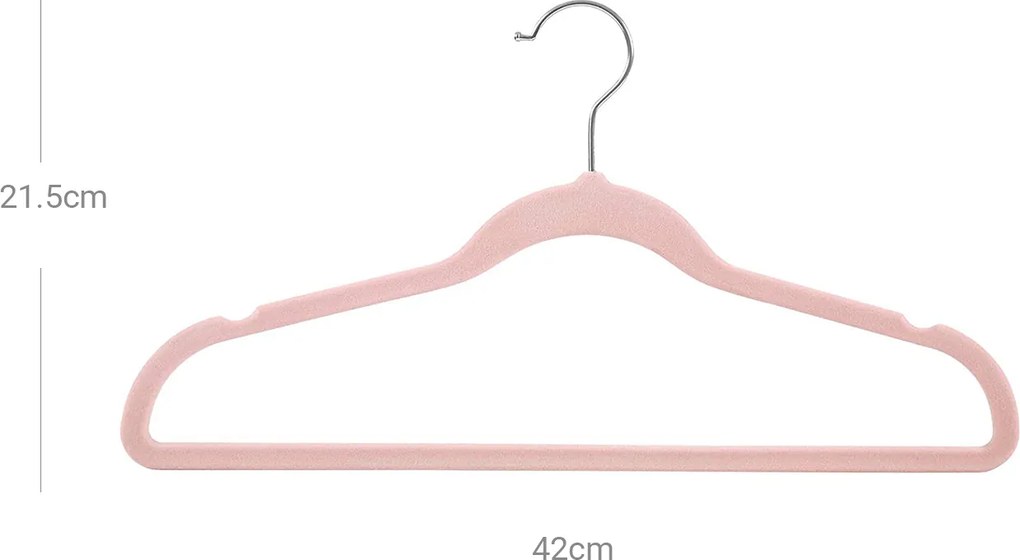 Conjunto 30 cabides 42 x 0,5 x 21,5 cm Rosa