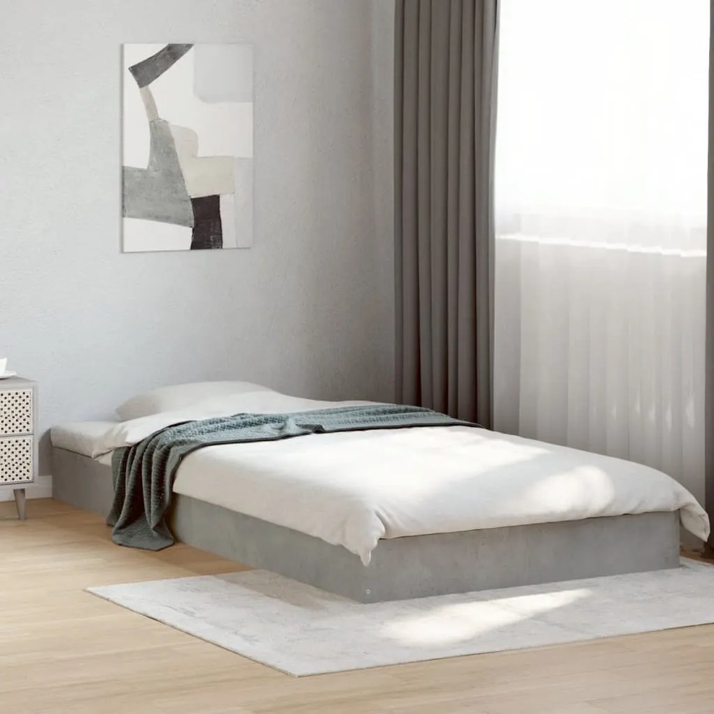 Estrutura de cama 90x190 cm derivados de madeira cinza cimento