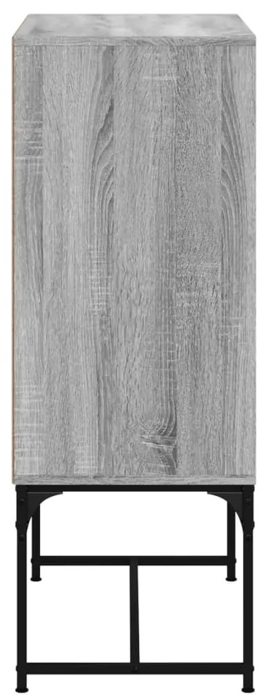 Armário de apoio c/ portas de vidro 69x37x100 cm cinza sonoma