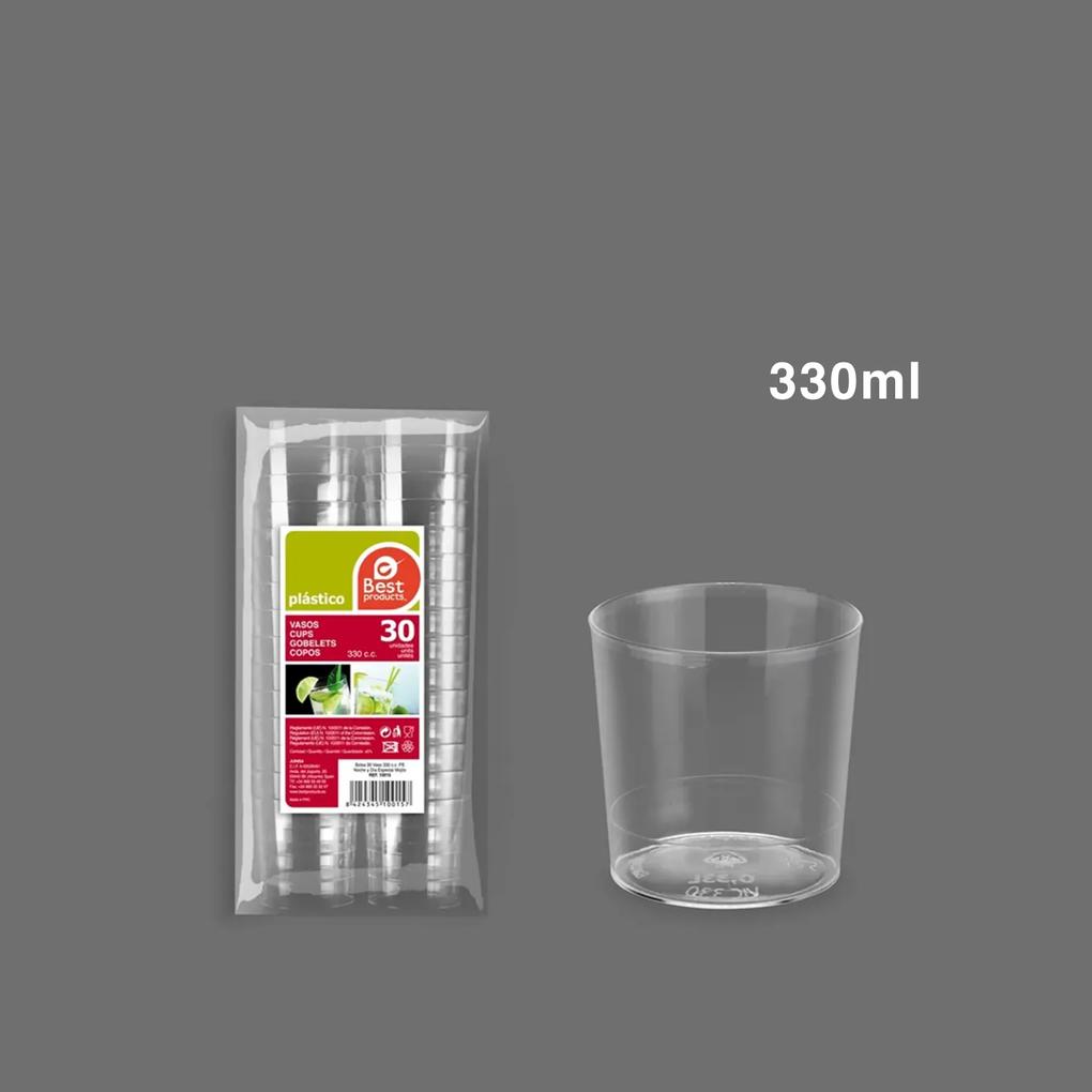Copo Plástico Incolor 330ml Pack 30