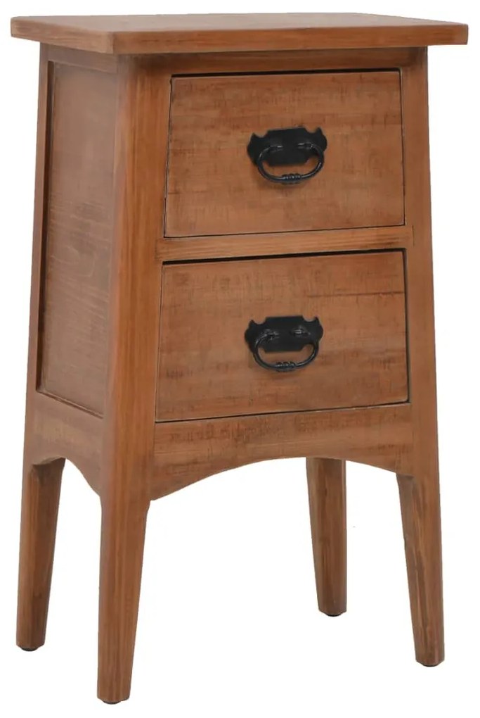 vidaXL Mesa de cabeceira madeira de abeto maciça 40x29x68 cm castanho