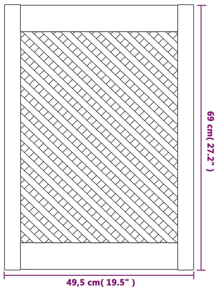 Portas de armário design treliça 2 pcs 49,5x69 cm pinho maciço