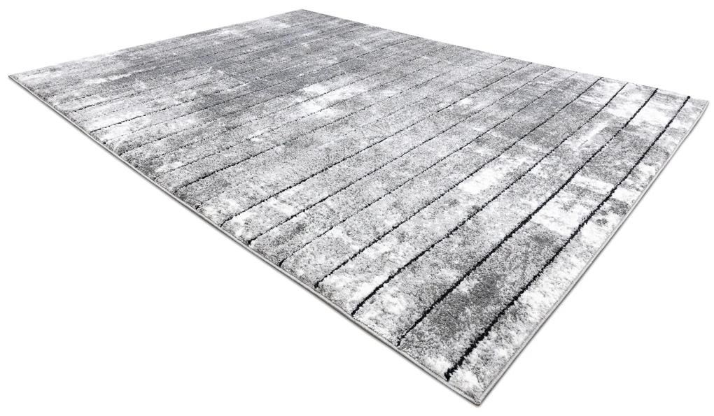 Tapete moderno COZY 8654 Raft, Linhas - Structural dois níveis de lã cinzento