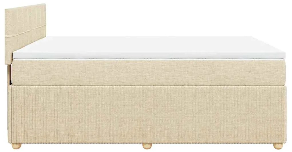 Cama com molas/colchão 160x200 cm tecido cor creme