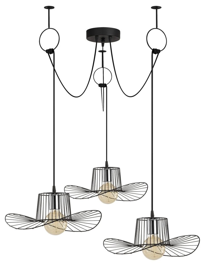 Candeeiro Tel – Preto – Diâmetro 118 cm, Altura 122 cm