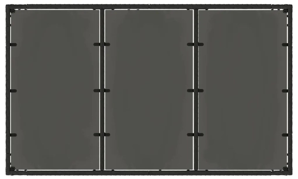Mesa de jardim com tampo de vidro 150x90x75 cm vime PE preto