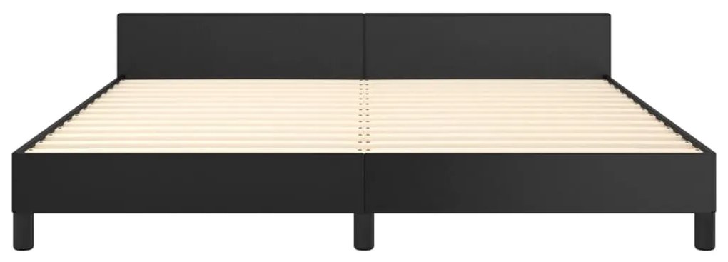 Estrutura de cama c/ cabeceira 180x200cm couro artificial preto