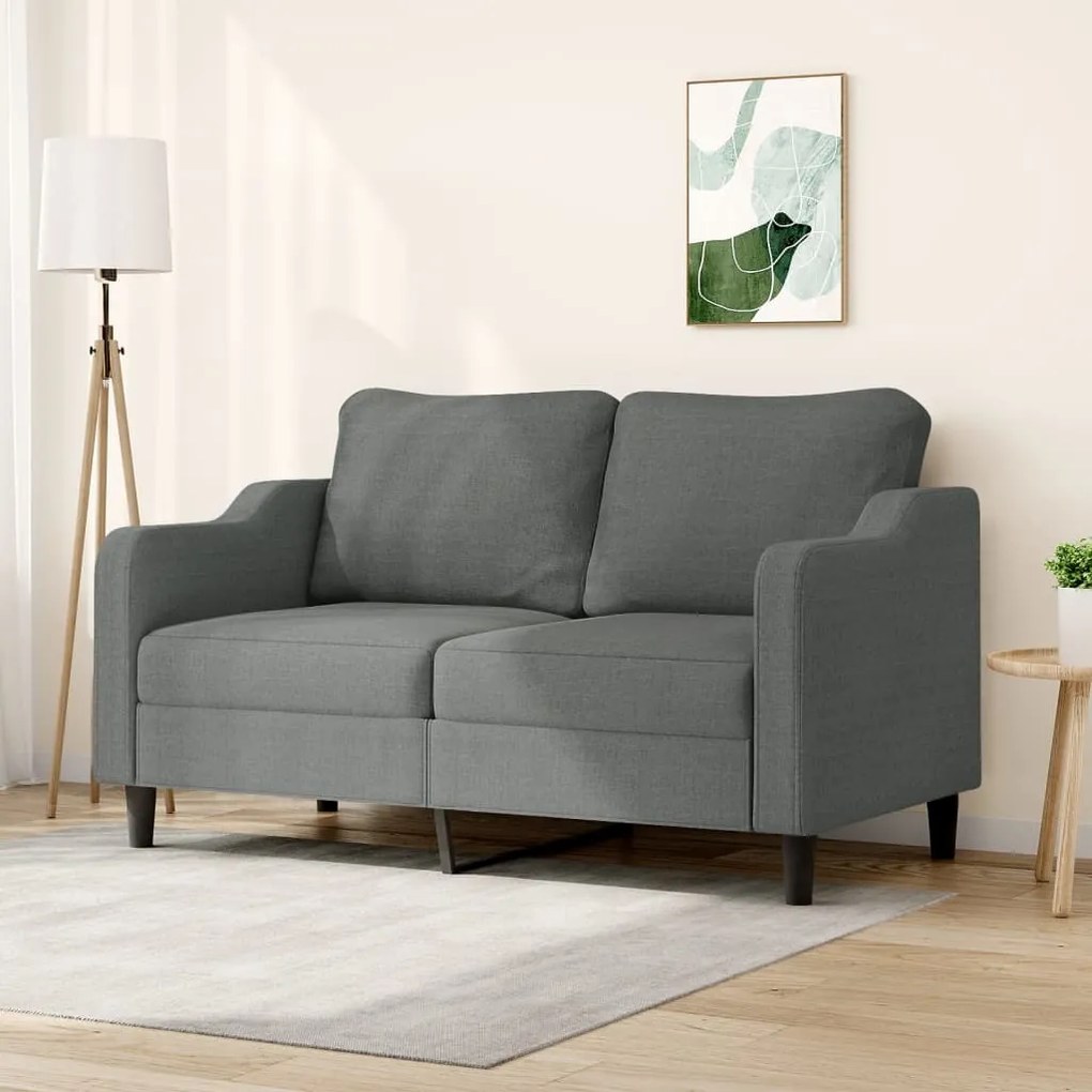 vidaXL Sofá de 2 lugares em tecido 140 cm cinzento-escuro
