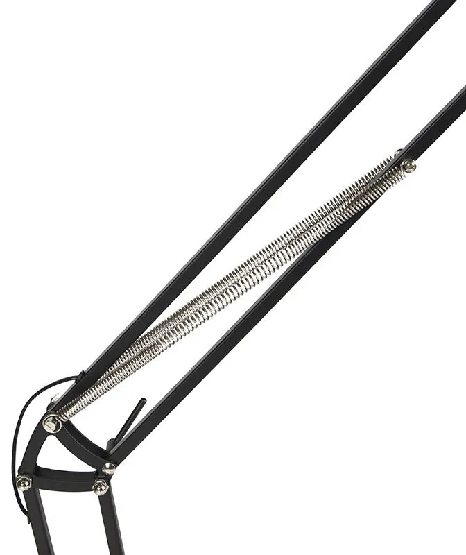 Candeeiro de pé industrial preto regulável - Hobby Retro