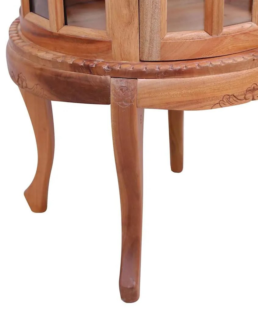 Vitrina 50x50x76 cm madeira de mogno maciça cor natural