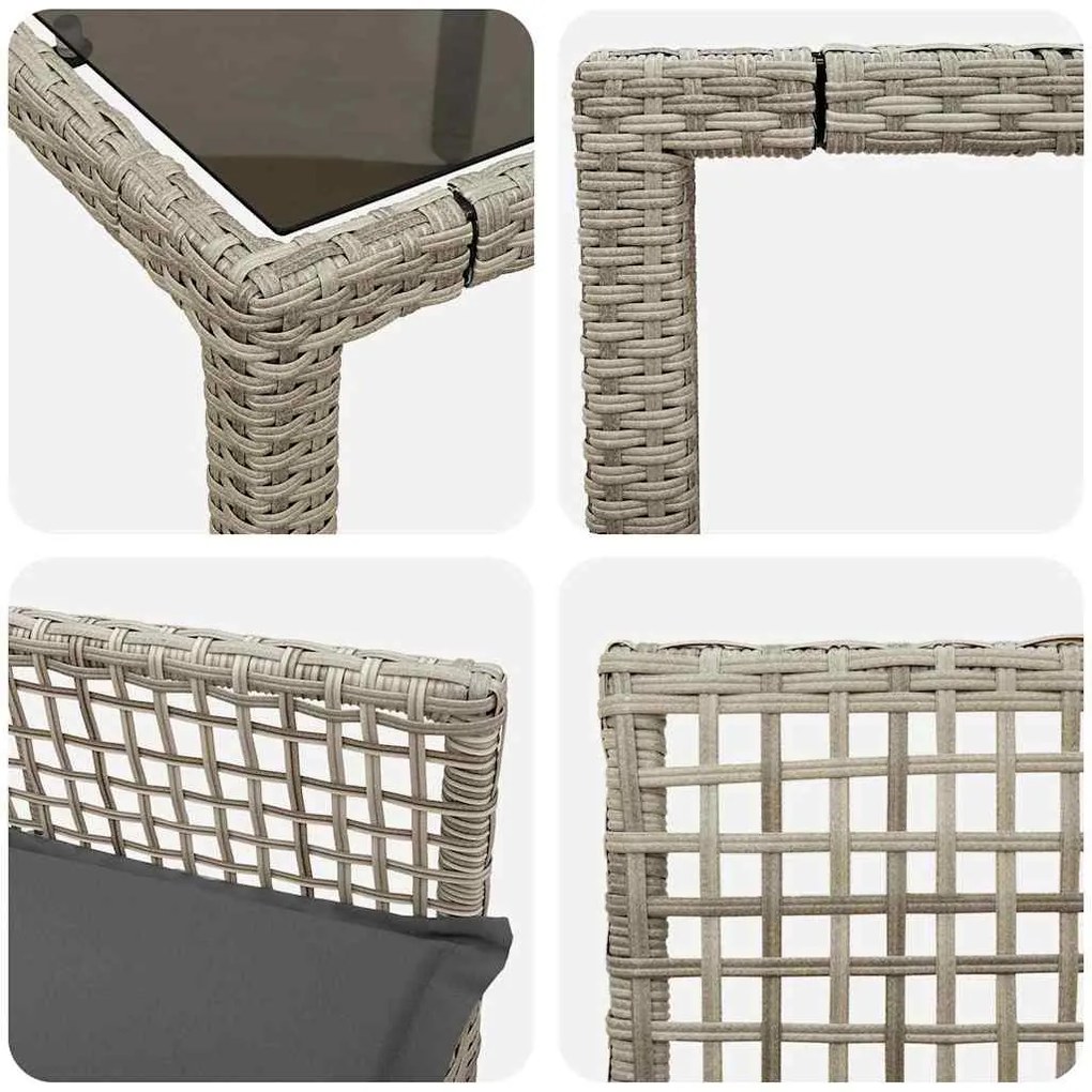 Conjunto de Jantar para Jardim 5 pcs Cinzento-claro