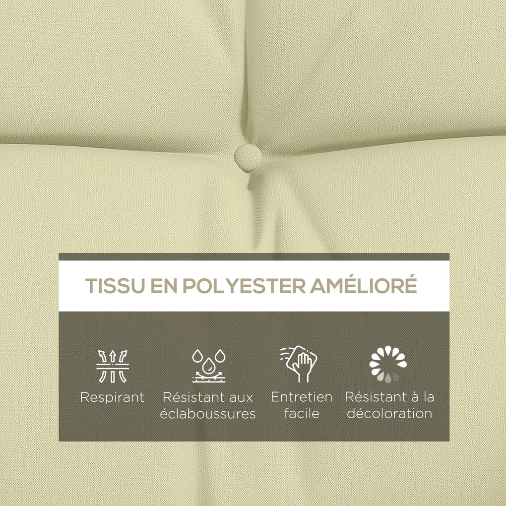 Conjunto de 4 almofadas de exterior para baloiço de jardim (NÃO INCLUIDO), composto por 1 almofada de assento, almofadas de encosto e 2 almofadas de c