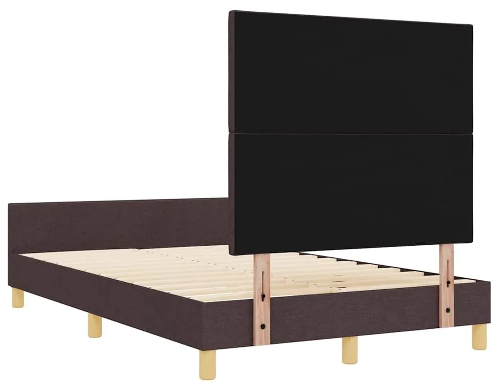 Cama vidaXL Castanho 120x200 cm Tecido