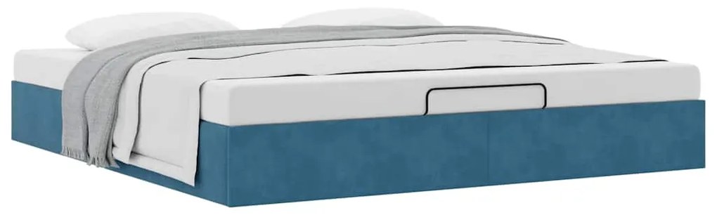 Estrutura de cama otomana sem colchão 180x200 cm azul escuro
