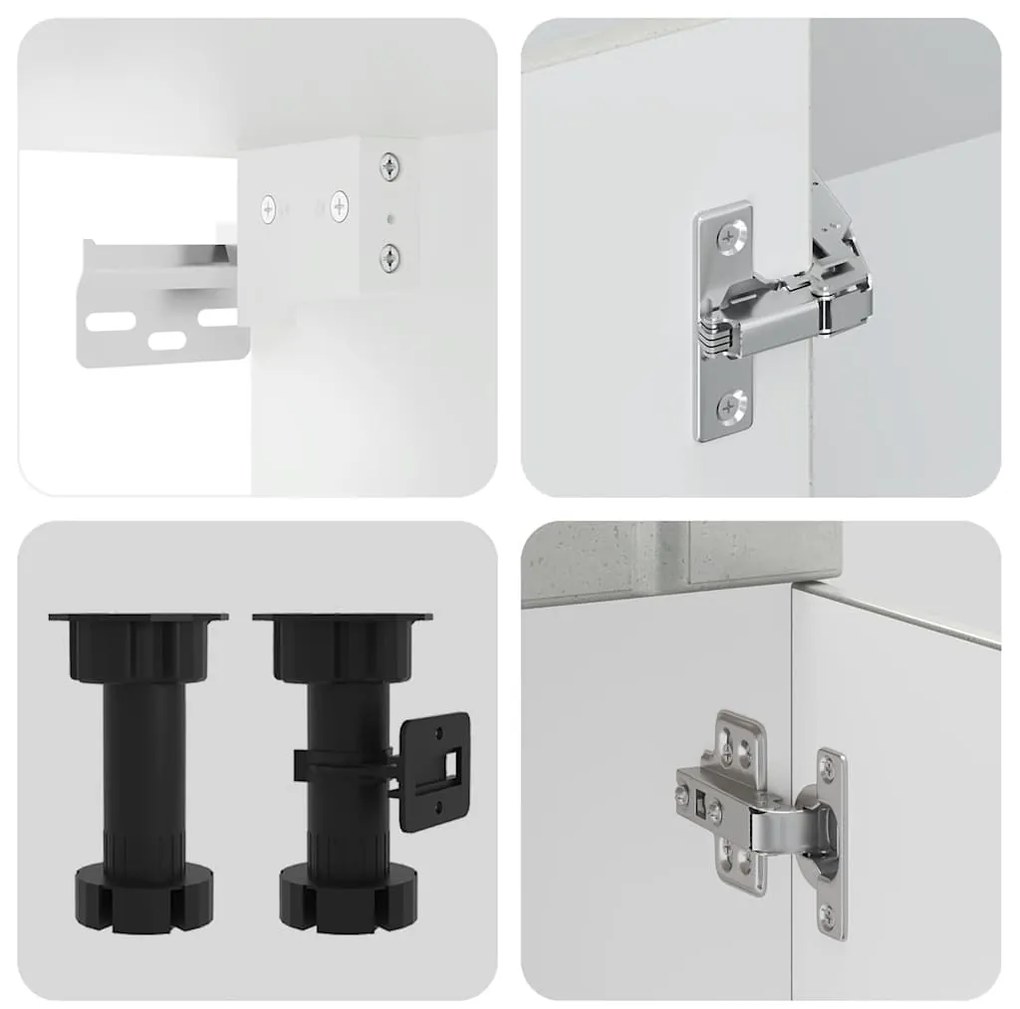 14 peças armário de cozinha conjunto Lucca concreto cinza