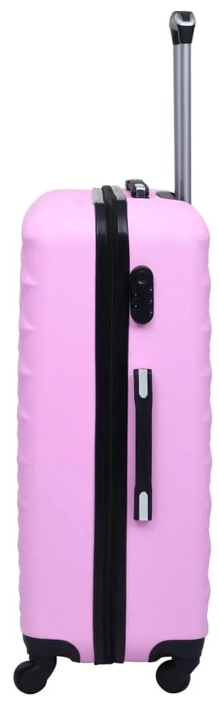 Conjunto de tróleis estojo rígido 3 pcs ABS rosa