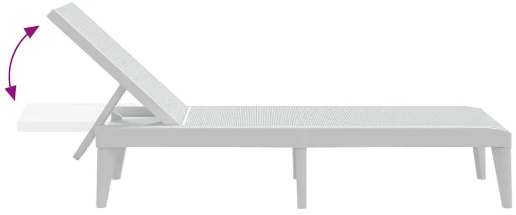Espreguiçadeira 186x60x29 cm PP branco