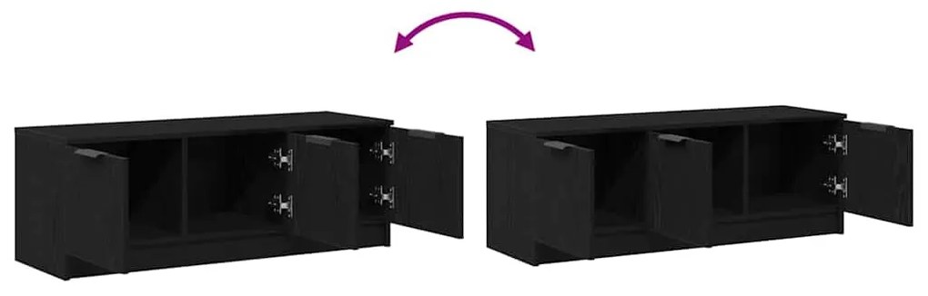 Armário para TV vidaXL Preto Carvalho 102x35x36,5 cm Madeira Engineere