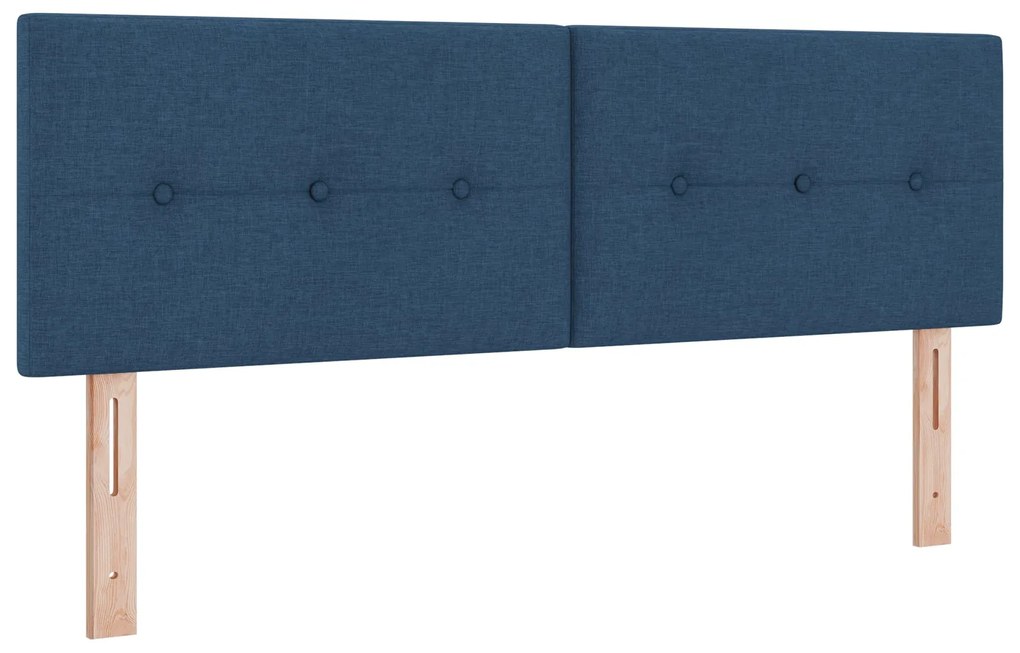 Cama Box Spring com Colchão Azul 140x200 cm Tecido