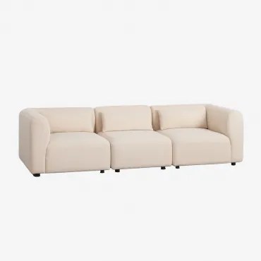 Sofá Modular De 3 Peças Fogler Chenille Creme Bege - Sklum