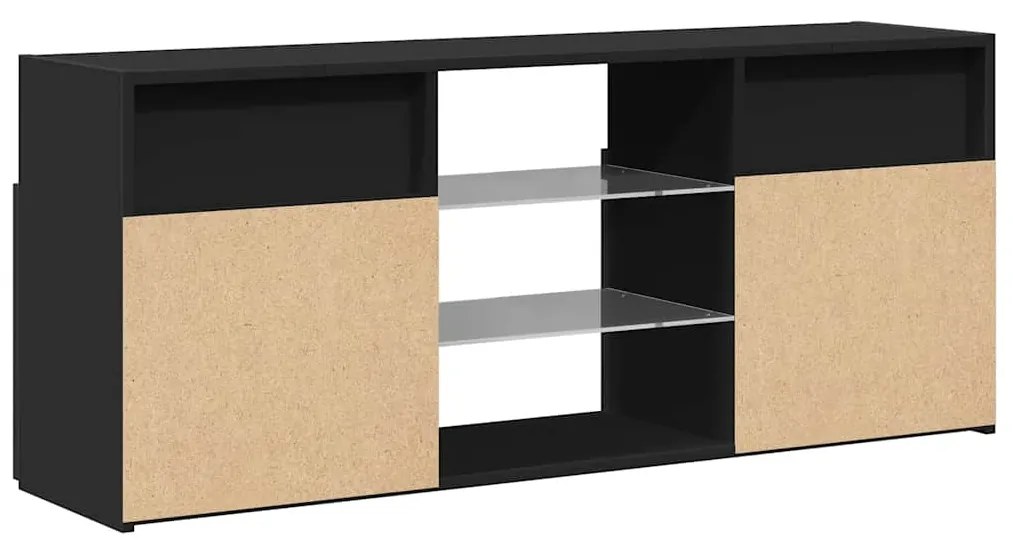 Móvel de TV com luzes LED 120x30x50 cm preto