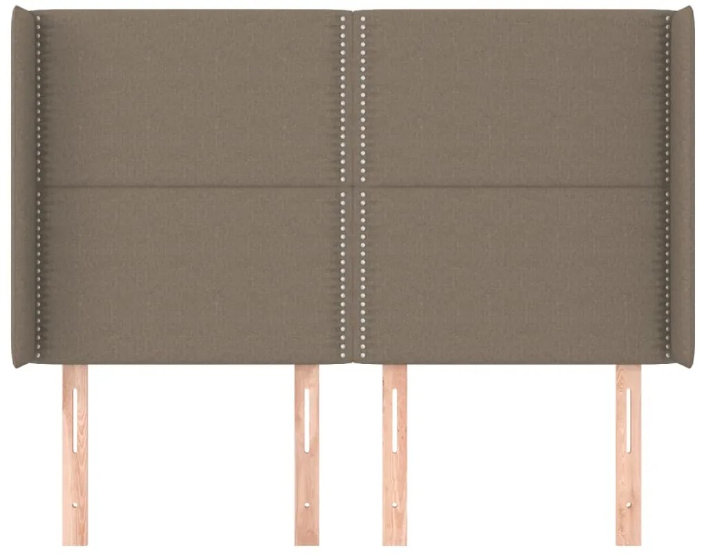 Cabeceira cama abas tecido 147x16x118/128 cm cinza-acastanhado