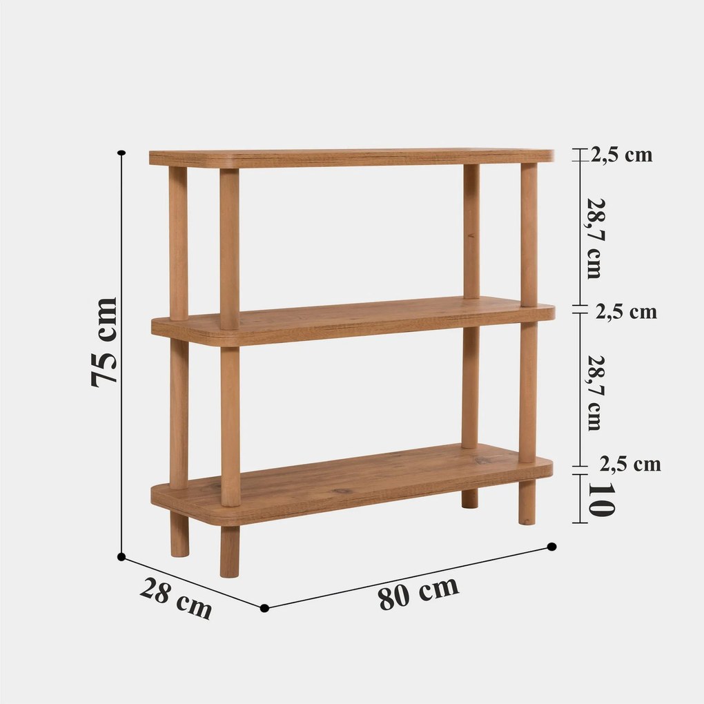 Estante Step – Pinheiro Atlântico – 80x75x28 cm