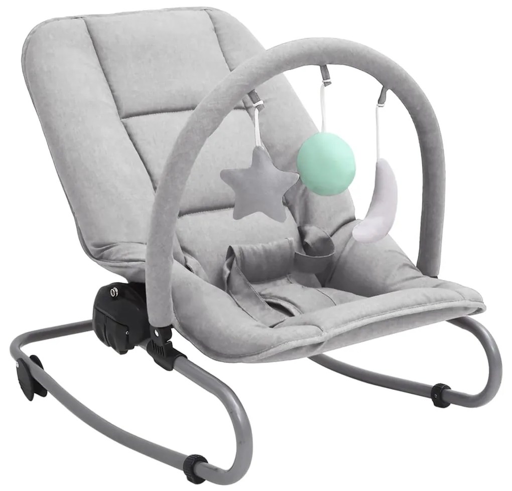 10247 vidaXL Baloiço de bebé aço cinzento-claro