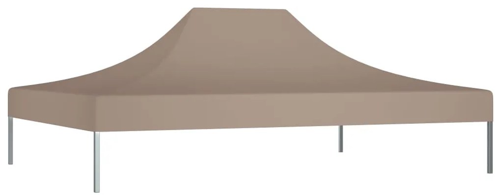 Teto para tenda de festas 4x3 m 270 g/m² cinzento-acastanhado