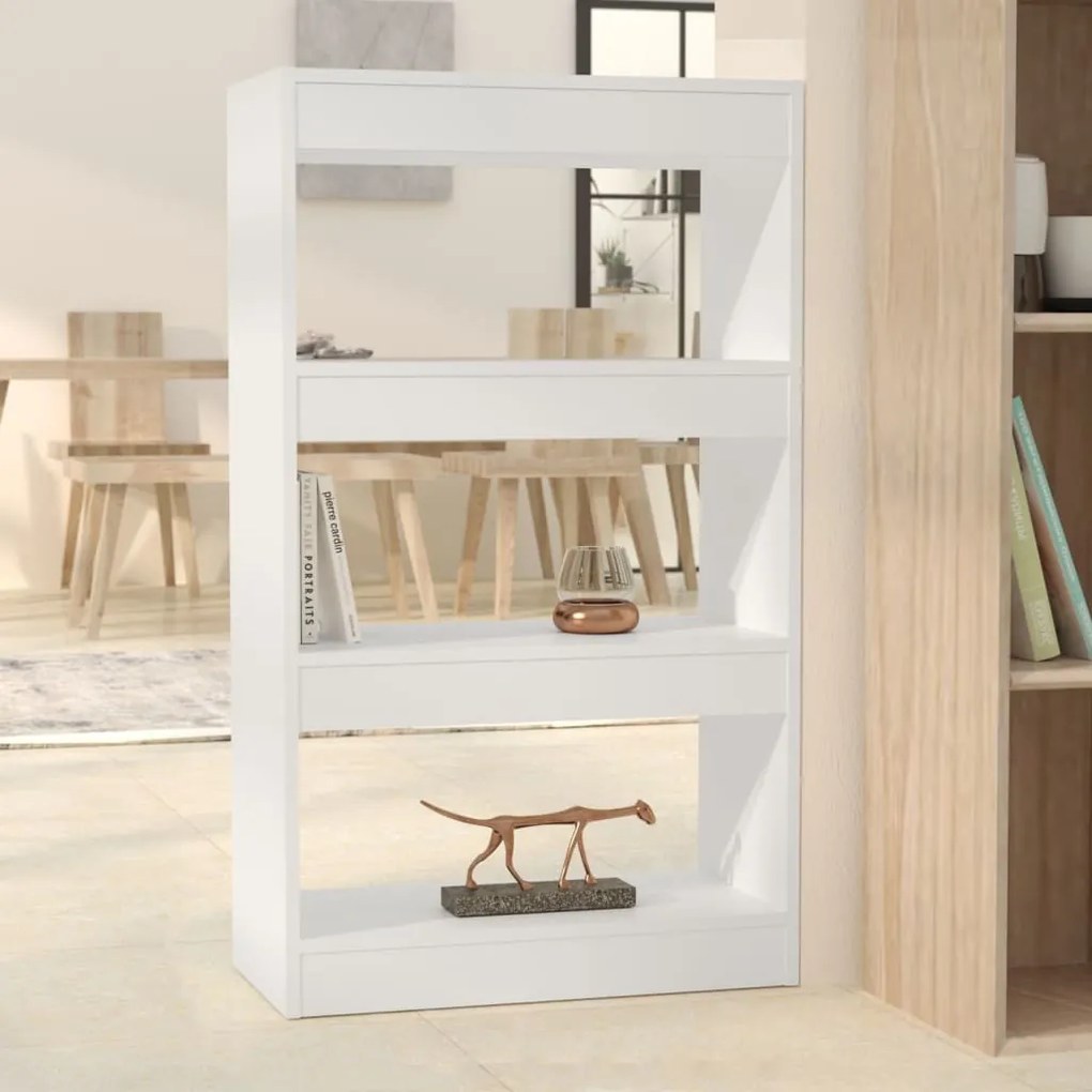 vidaXL Estante/divisória derivados de madeira branco