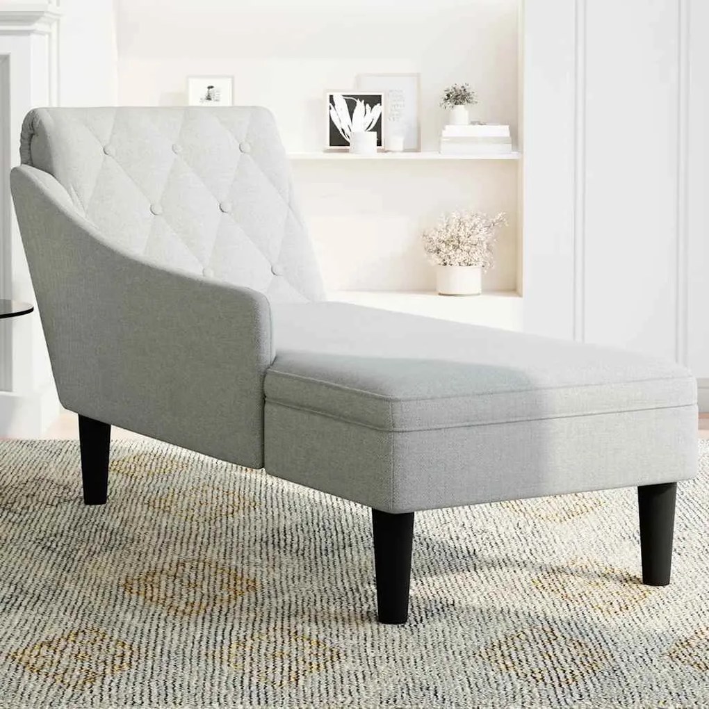 Chaise lounge c/ almofada/apoio de braços direito tecido