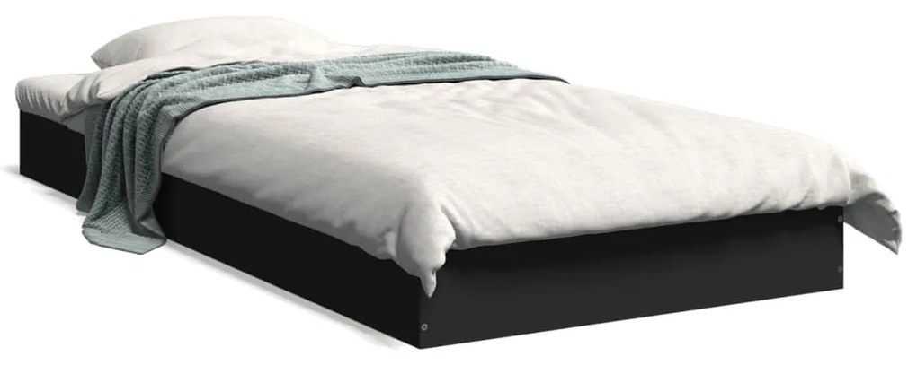 Estrutura de cama 90x200 cm derivados de madeira preto