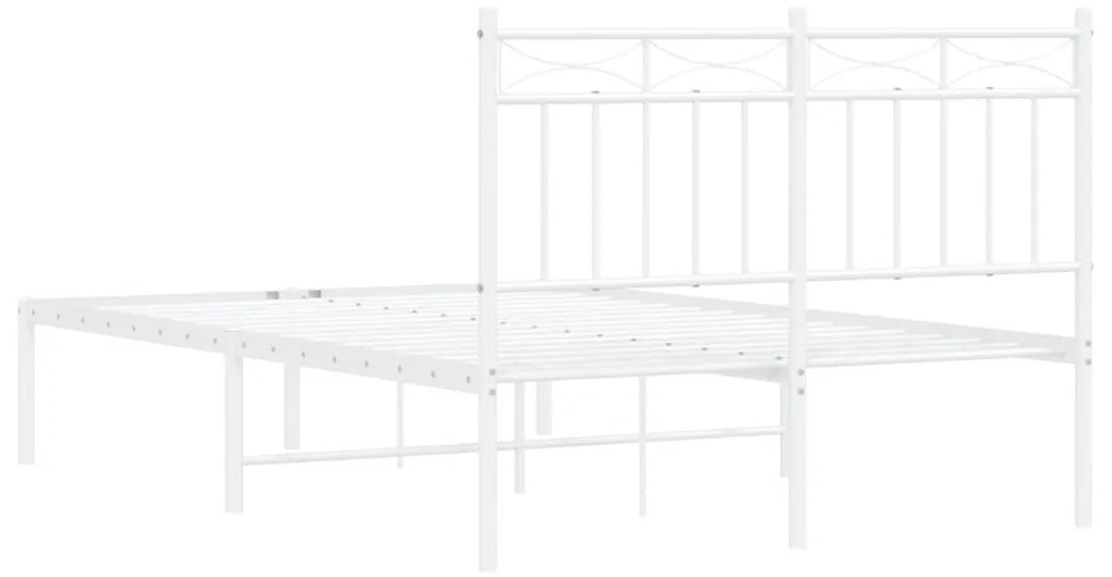 Estrutura de cama com cabeceira 120x200 cm metal branco