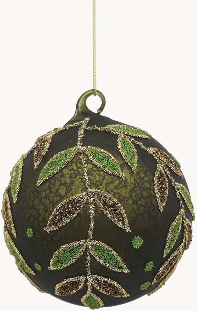 Bolas de Natal em vidro Sprig, conjunto de 8