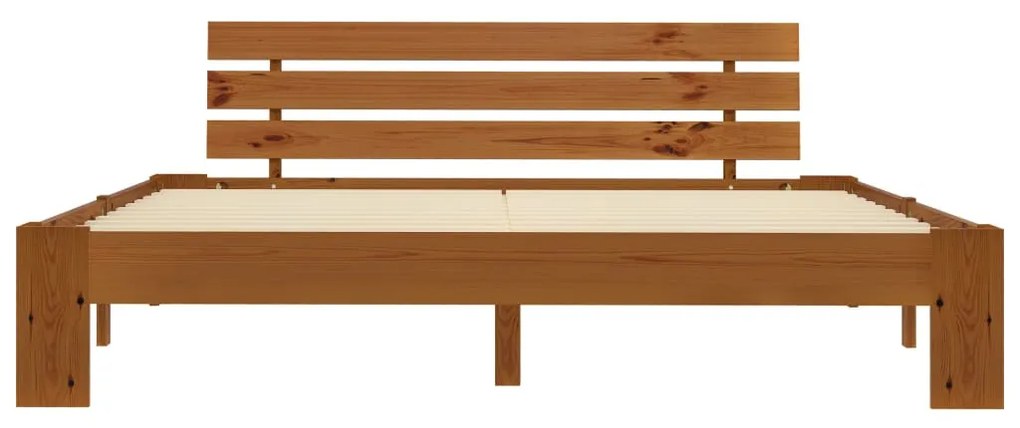 Estrutura de cama 180x200 cm pinho maciço castanho mel
